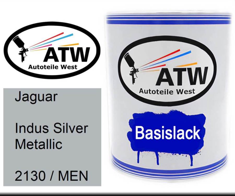 Jaguar, Indus Silver Metallic, 2130 / MEN: 1L Lackdose, von ATW Autoteile West.